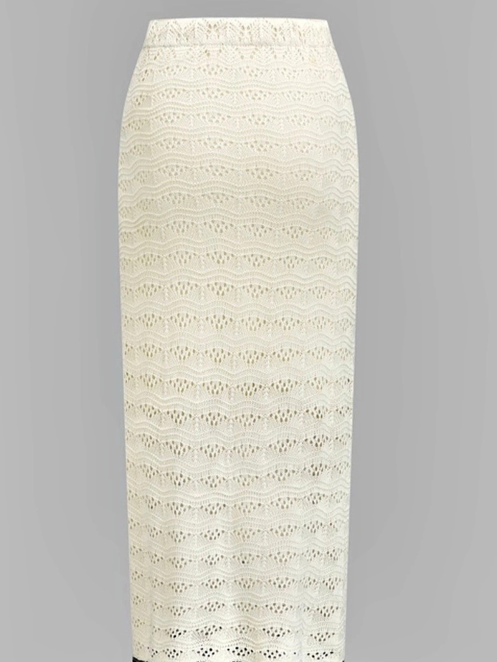 Cream & Black Knit Midi Skirt Set Like New - Picture 6 of 8
